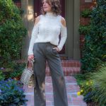 Aqua Sweater, Oak and Fort Pants and Shoes, Calfun Handbag, Jewelry Bar Earrings, Oliver Peoples Sunglasses.