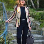 Dries Van Noten Blazer, Whistles Sweater, Hermes Belt, Oak and Fort wool Trousers,  Rebecca Minkoff Loafers, Chanel Sunglasses, Balenciaga Handbag.