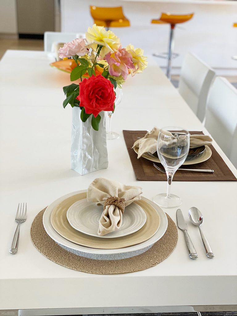 Table Setting With Flowers