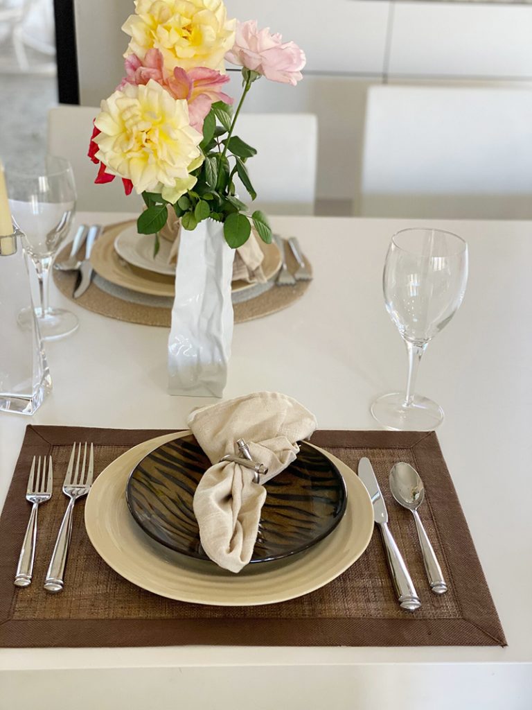 Table Setting With Flowers