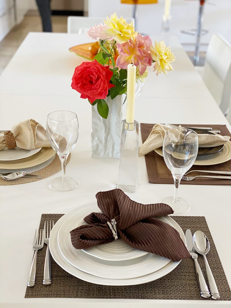 Table Setting With Flowers