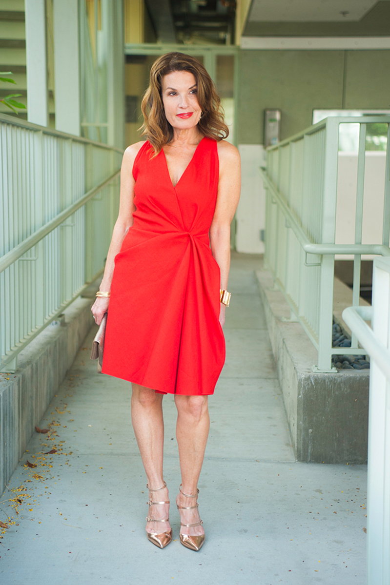 Lanvin Red Dress, Gianvitto Rossi Heels, Mulberry Clutch, St. Johns Bracelet, The Jewelry Bar Bangles.