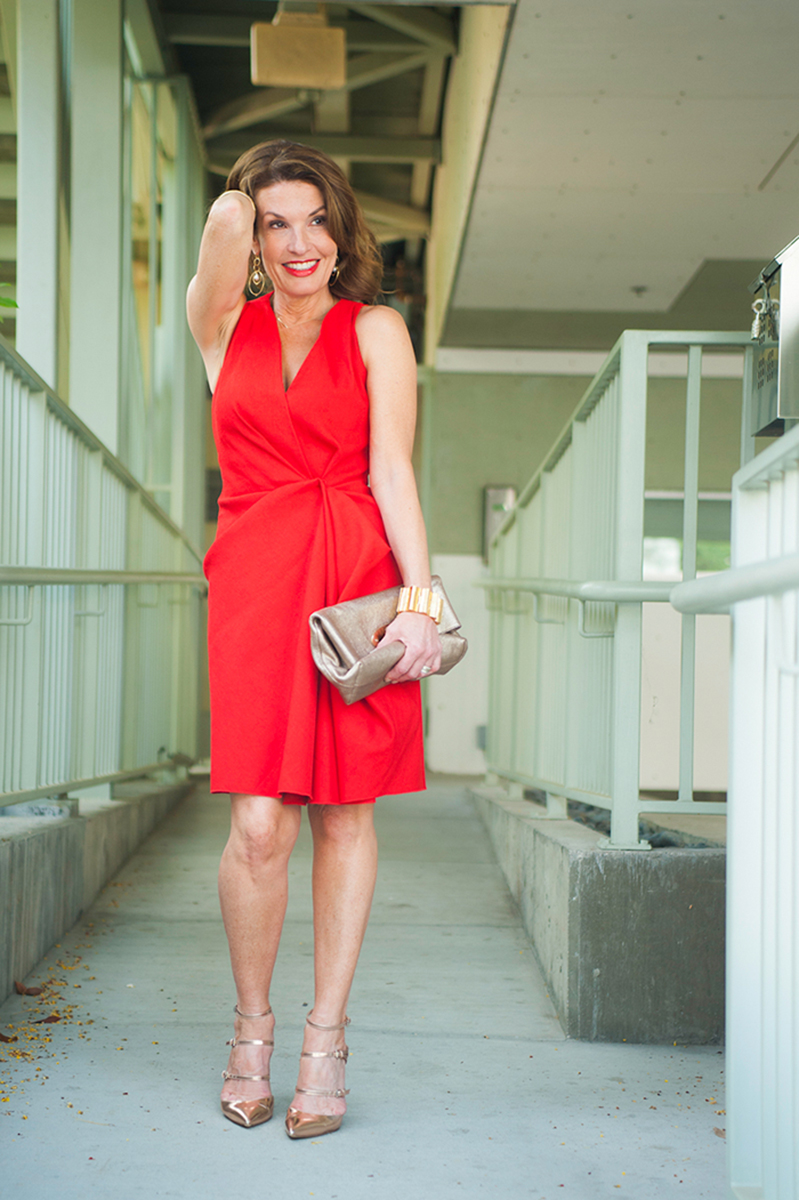 Lanvin Red Dress, Gianvitto Rossi Heels, Mulberry Clutch, St. Johns Bracelet, The Jewelry Bar Bangles.
