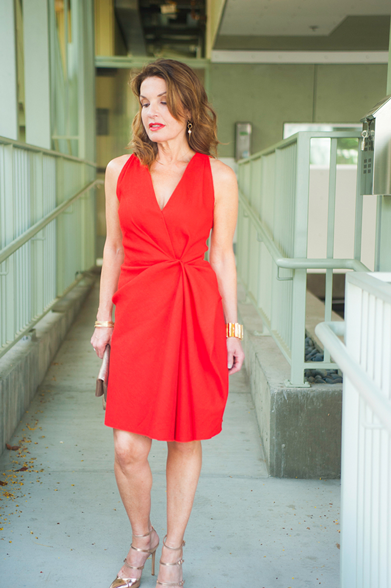 Lanvin Red Dress, Gianvitto Rossi Heels, Mulberry Clutch, St. Johns Bracelet, The Jewelry Bar Bangles.