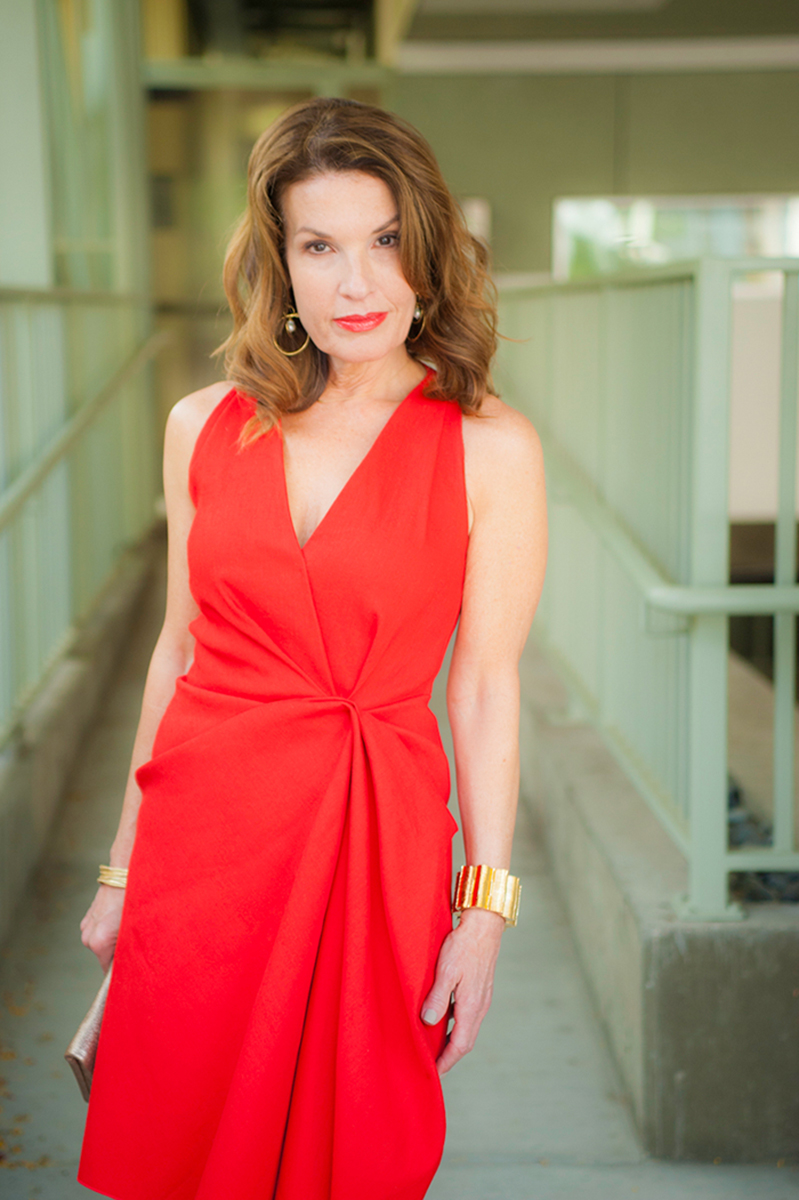 Lanvin Red Dress, Gianvitto Rossi Heels, Mulberry Clutch, St. Johns Bracelet, The Jewelry Bar Bangles.