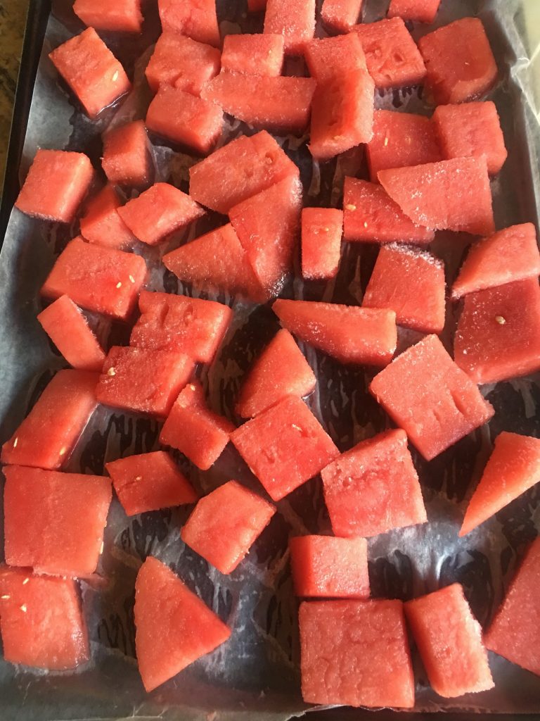 Watermelon Chunks for Sorbet Recipe