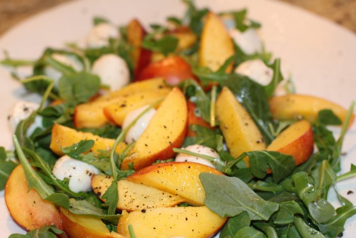 Arugula Salad with Nectarines and Fresh Mozzarella