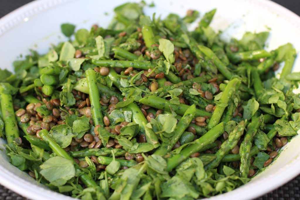 Green Lentils, Asparagus and Watercress Recipe