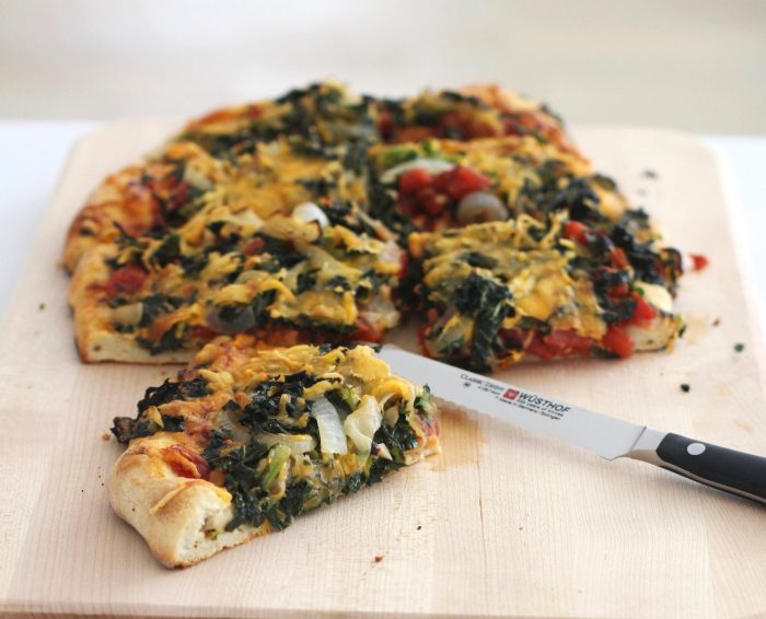 Kale and Cheddar Flat Bread.