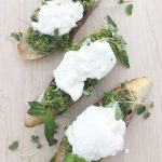 Pea Pesto and Burrata Crostini