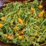 Arugula Salad with Roasted Butternut Squash and Warm Cider Vinaigrette