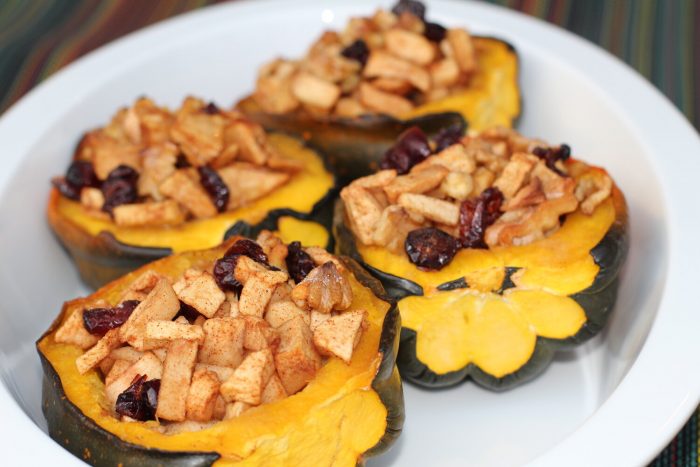 Fruit Stuffed Acorn Squash.