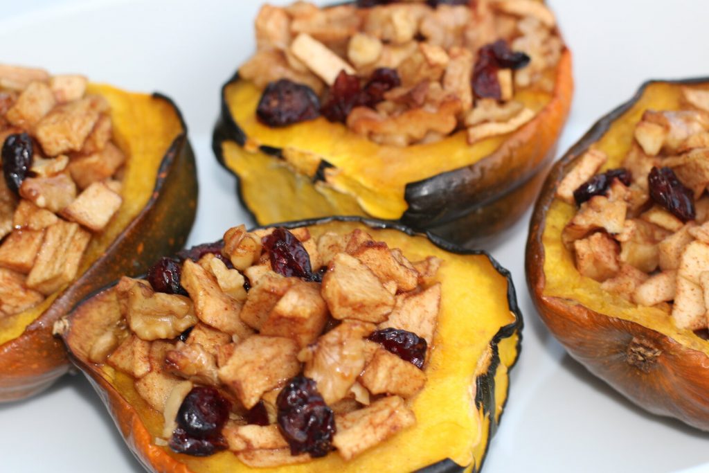 Fruit Stuffed Acorn Squash.