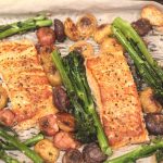 Pan Roasted Salmon with Potatoes and Broccolini