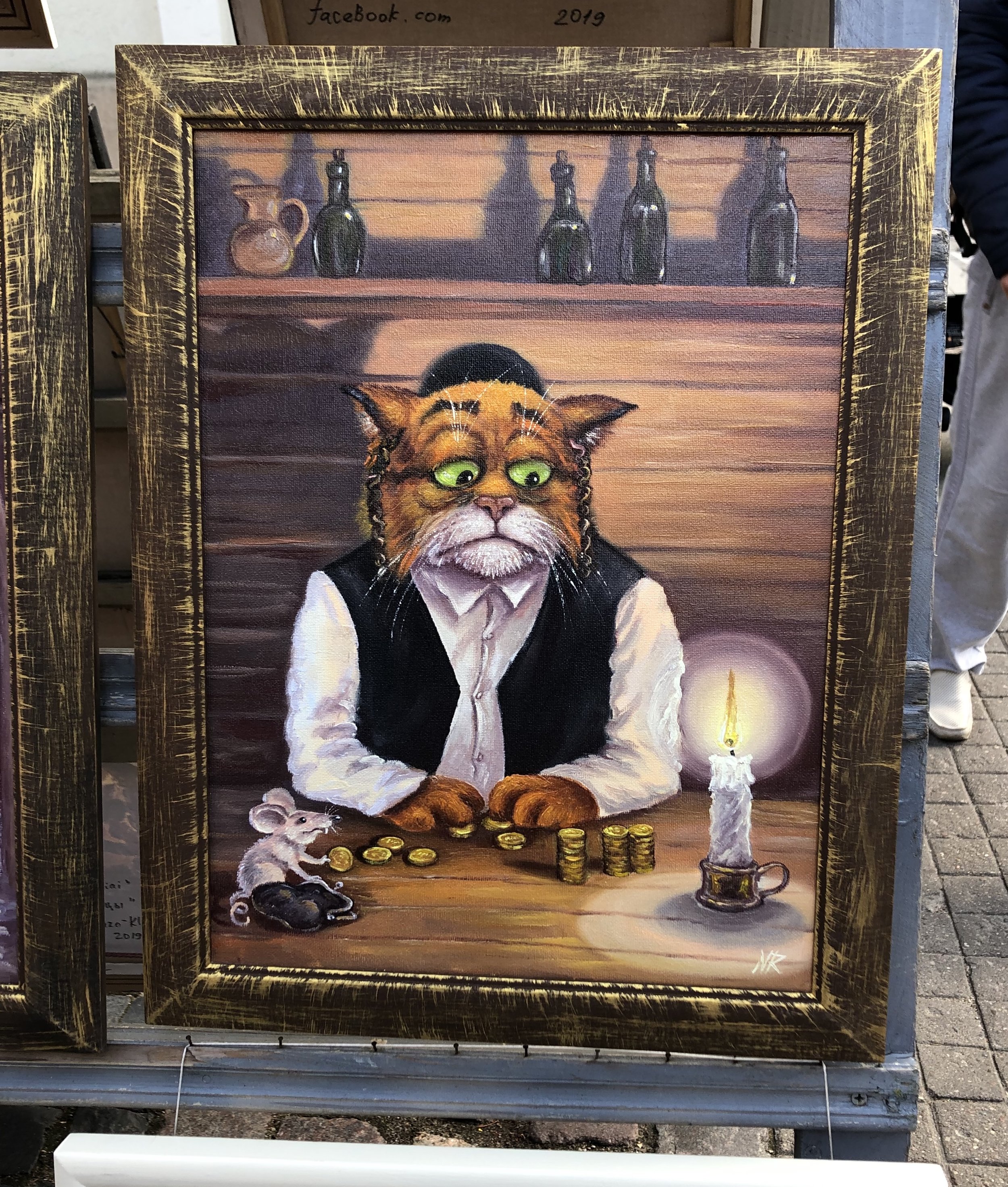  On a walk back to the hotel we came upon this disturbing anti-semitic painting being sold in an open air market in the old town of Vilnius. Moments such as this taint the moments of joy we experienced. To me, this proves that our work is never done until all hatred is eradicated. 