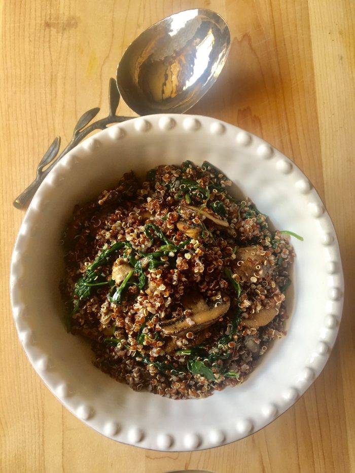 Quinoa with Spinach and Mushrooms