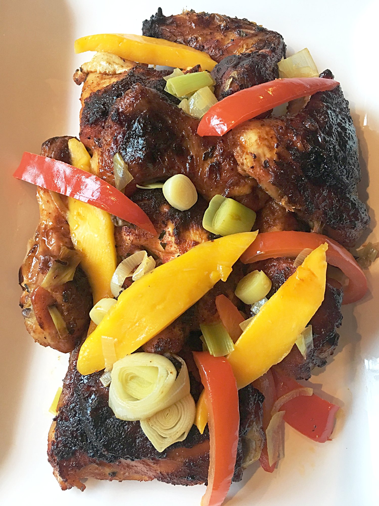 Mango Chicken with Leeks and Red Pepper