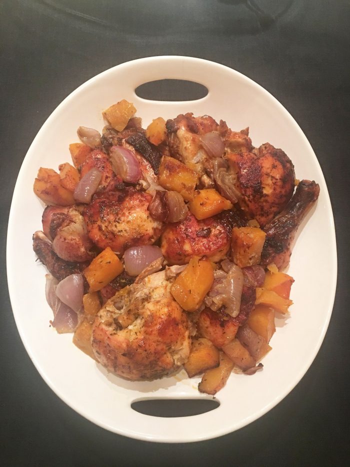 Honey Roasted Chicken with Squash and Onion
