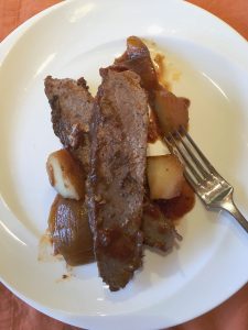 Balsamic Braised Brisket With Shallots and Potatoes