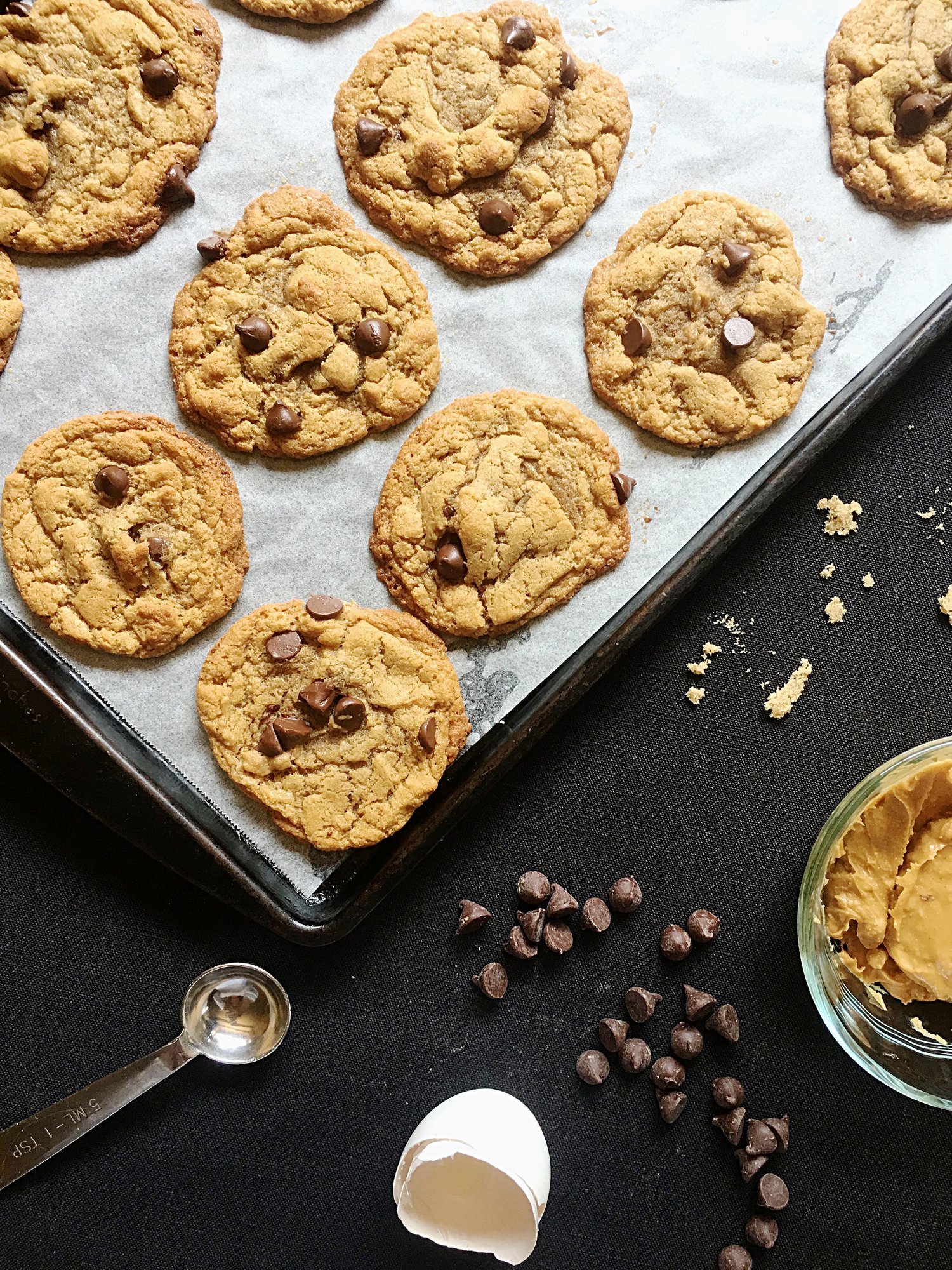 Flourless Peanut Butter Chocolate Chip Cookies Recipe