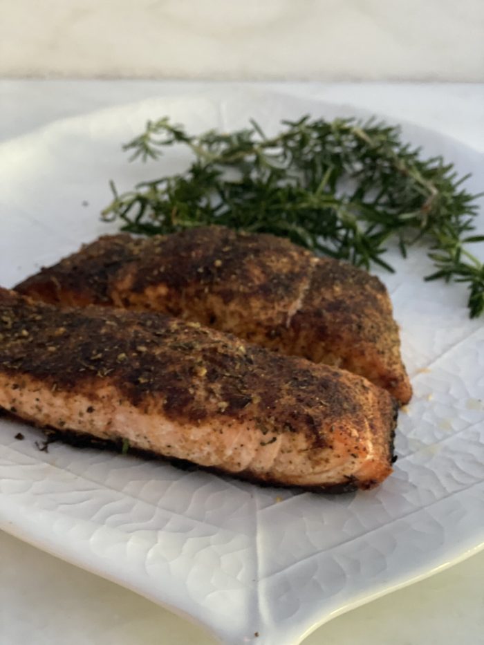 Spice Rubbed Grilled Salmon.
