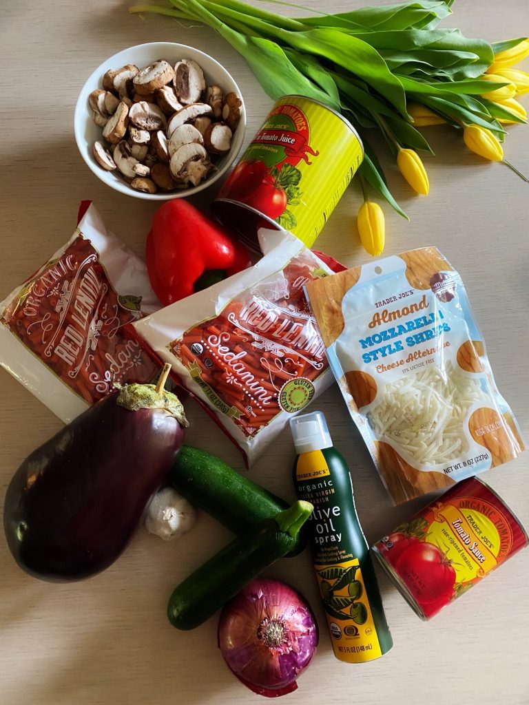 Ingredients for Red Lentil Pasta and Veggies...