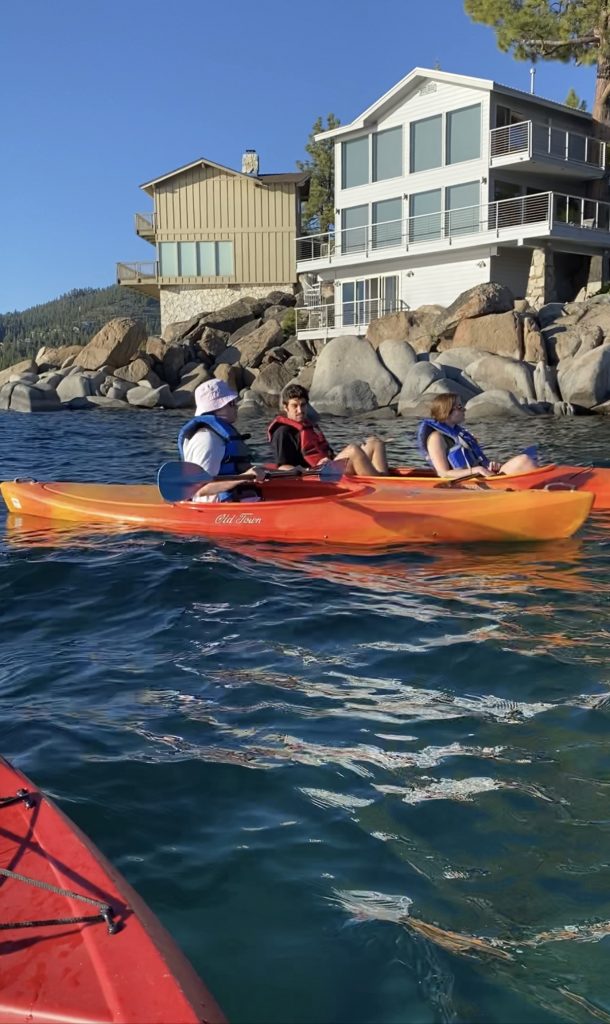 Kayaking in Lake Tahoe.