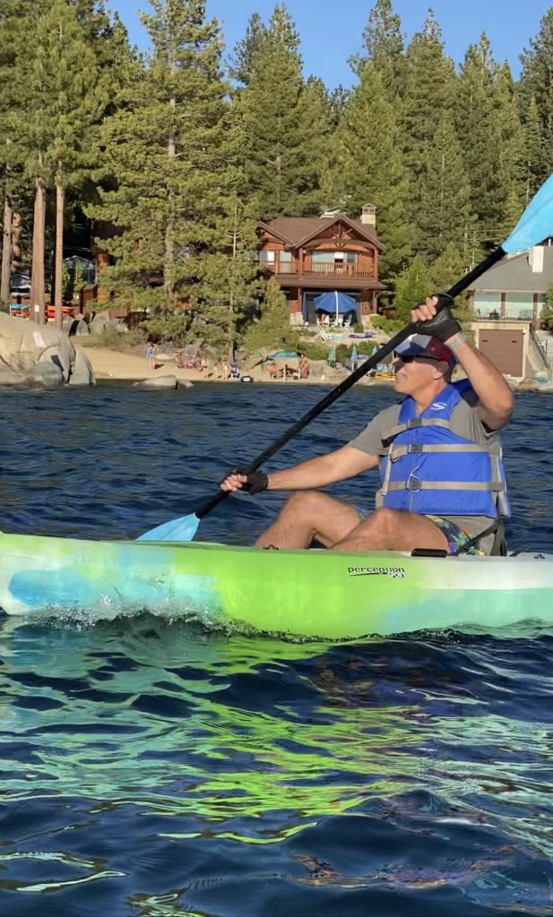 Kayaking in Lake Tahoe.