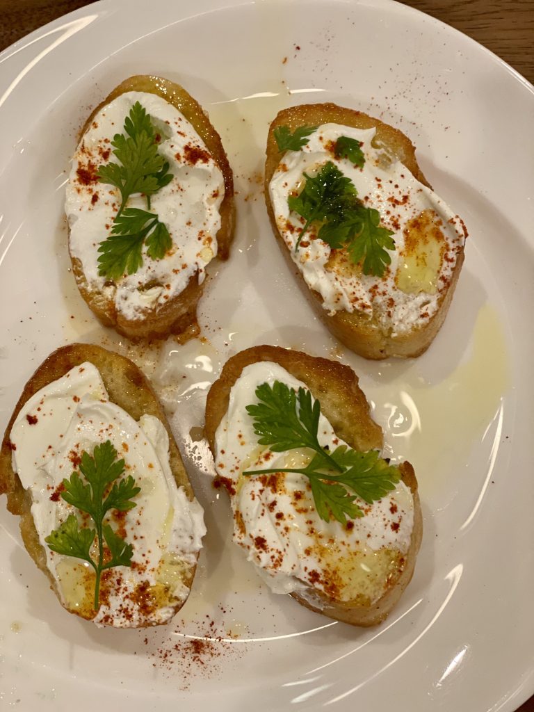 Little Gem Lettuces with Labneh Crostini