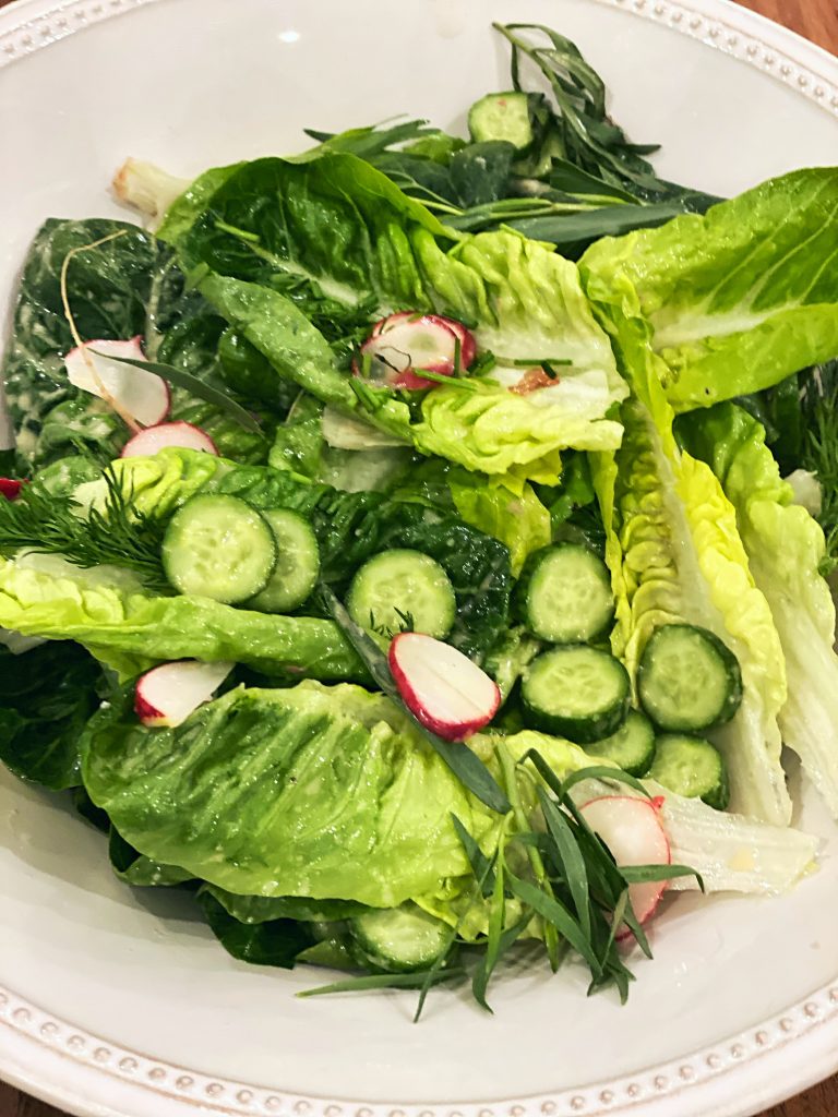 Little Gem Lettuces with Labneh Crostini